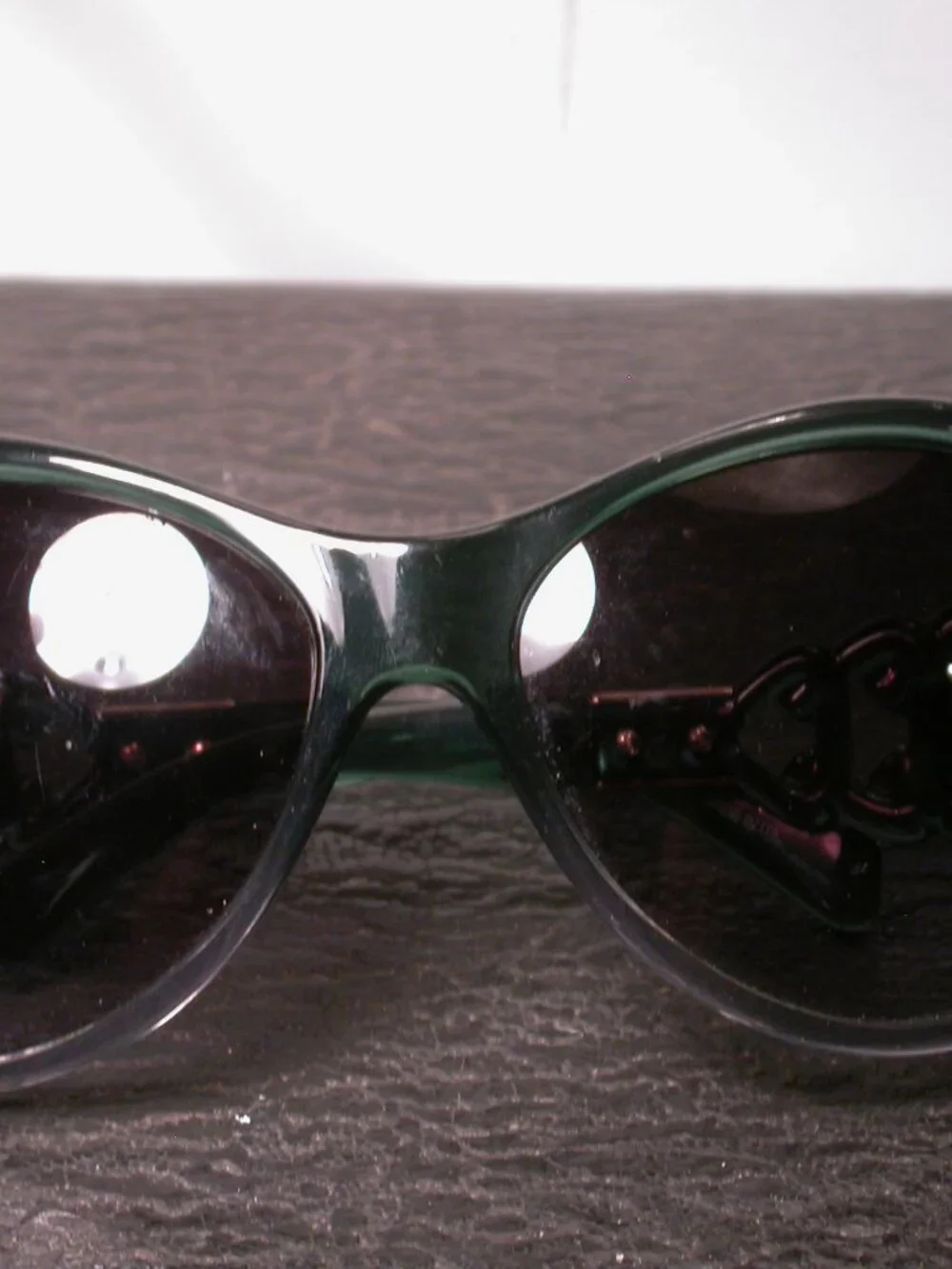 Authentic Jimmy Choo Clear Green Link Gold Sunglasses Made in Italy FRAME ONLY